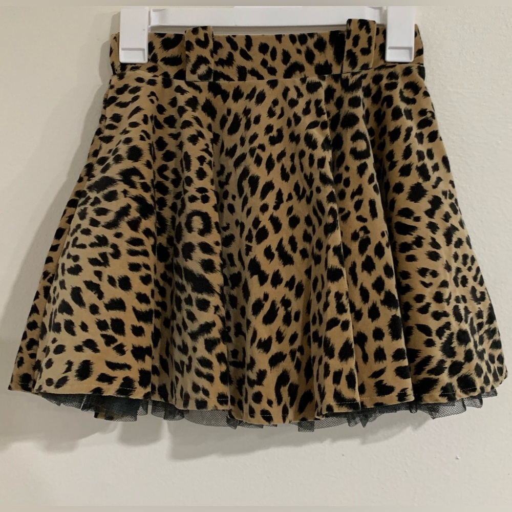Hollywood Babe Girls Leopard Pull On Tutu skirt tulle Made in USA, Girls Size 6X